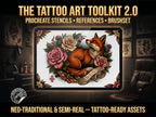 Procreate Neo-Traditional Toolkit | original art | 1000+ assets | Tattoo Creative Kit