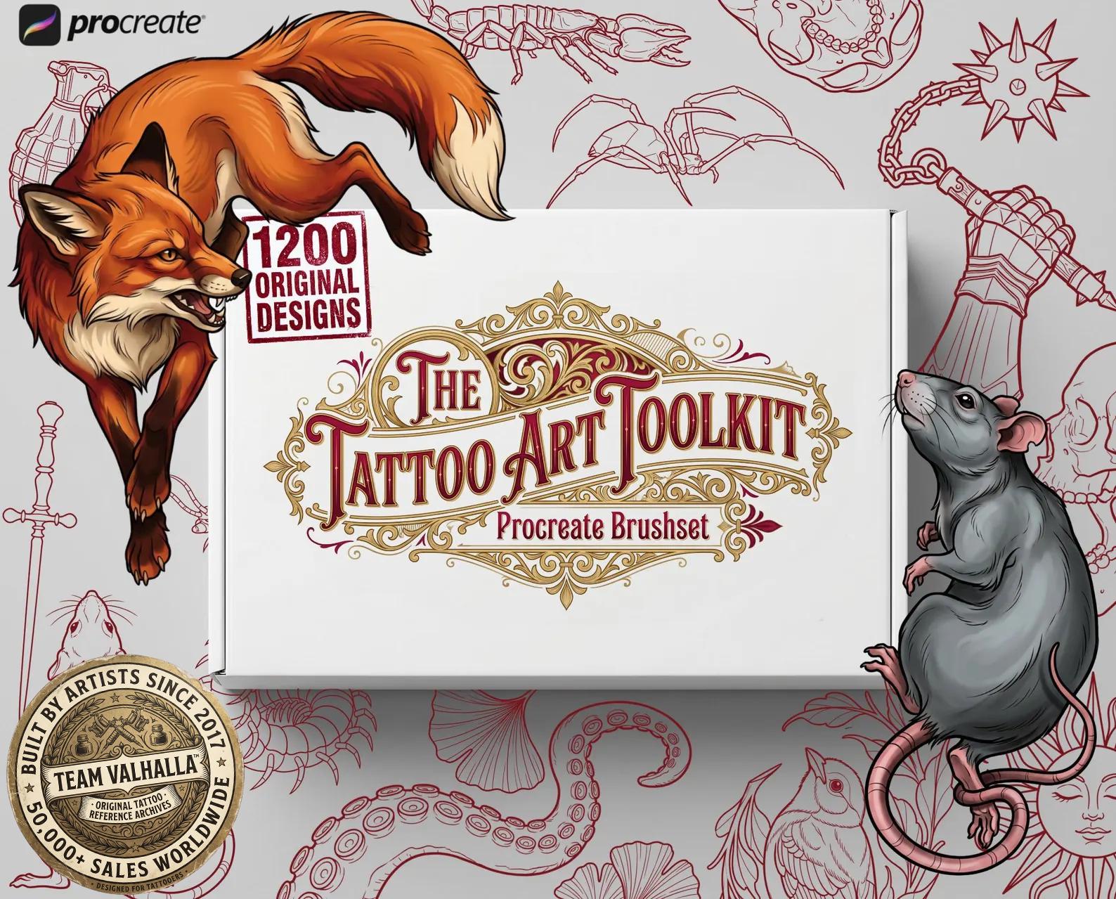 The Tattoo Art Toolkit: 1200+ Custom Stamps & Brushes (Digital Download)