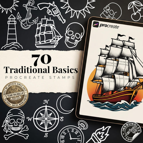 Procreate 70 Traditional Basics | Procreate Brushset | direct download | DTV Sweden Basics