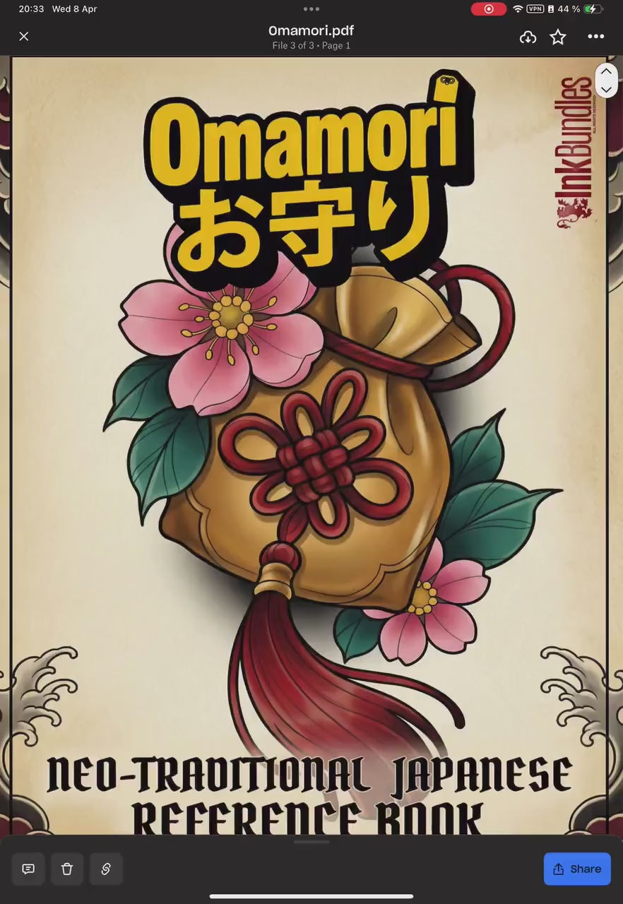 Omamori Lucky Charm Tattoo Stencil art – Japanese Amulets Procreate | PNG | PDF Tattoo References